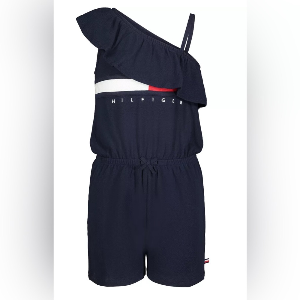Toddler Girls Signature Flag One Shoulder Romper, Size 4